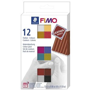Hmota FIMO s koženým efektom - 12 farieb