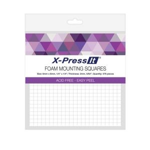 Penové štvorčeky X-Press It obojstranne lepiace 6 x 6 mm – 576 ks (obojstranné lepiace penové štvorčeky)