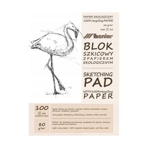 Skicovací blok 100 listový krémový – 210 x 297 mm (blok papierov na skicovanie Leniar)