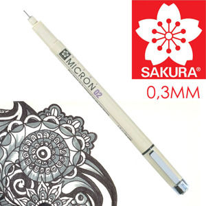 Technické pero SAKURA Pigma Micron 02 - 0.3 mm  (Technické pera SAKURA)