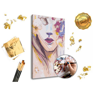 Maľovanie podľa čísel PREMIUM GOLD – Žena s kvetinami