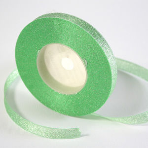 Stuha s trblietkami 12 mm - rôzne farby -  Silver Green (kreatívne potreby)