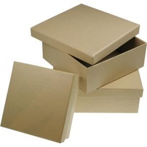 Štvorcový box z kartónu 16 x 16cm/ V 6cm (Drevené polotovary na dekupáž)