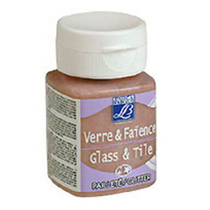 Farba na sklo a keramiku GLASS&amp;TYLE 50ml - glitter - Copper (farby s trblietavým efektom na sklo,keramiku a porcelán)