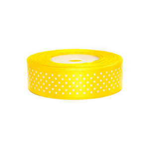 Bodkovaná stuha 25 mm / Yellow (saténové stuhy na dekorovanie)
