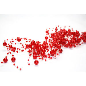 Perlová girlanda - Červená (kreatívne potreby)