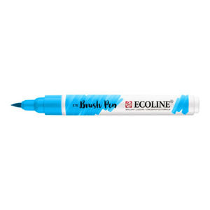 Akvarelové pero Ecoline brush pen / Sky Blue Cyan 578 (Akvarelové pero Ecoline brush pen)
