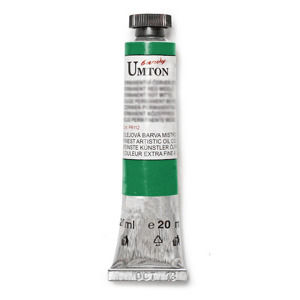 Olejová farba Umton -Permanent green middle 20 ml (Olejové farby Česká výroba )