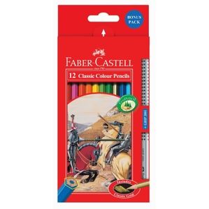 Pastelky Castell set 12 farebné+ceruzka GRIP 2001 ZDARMA (Faber Castel - Pastelky Klasik)